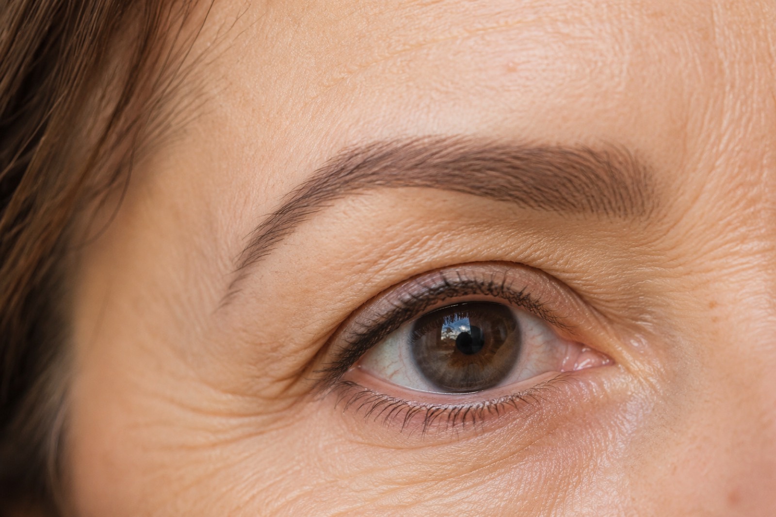 Soft, naturally defined powder brow by Helen Walker